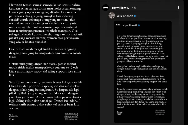 Susul Permintaan Maaf Boy William pada Sibad, Lesty Kejora: Maaf Sudah Menyinggung dan Menyakiti 4