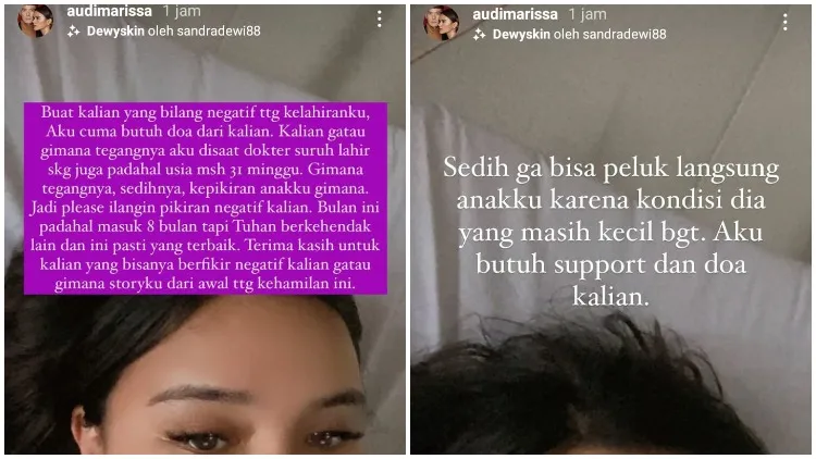 Umumkan Kelahiran sang Anak yang Prematur, Audi Marissa Sedih Melihat Komentar Negatif Warganet 2