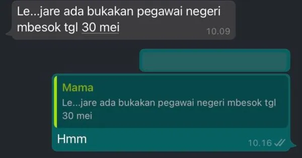 10 Balasan Chat Para Anak yang Nggak Mau Ikut Tes CPNS tapi Terus Dikodein sama Orangtua 14