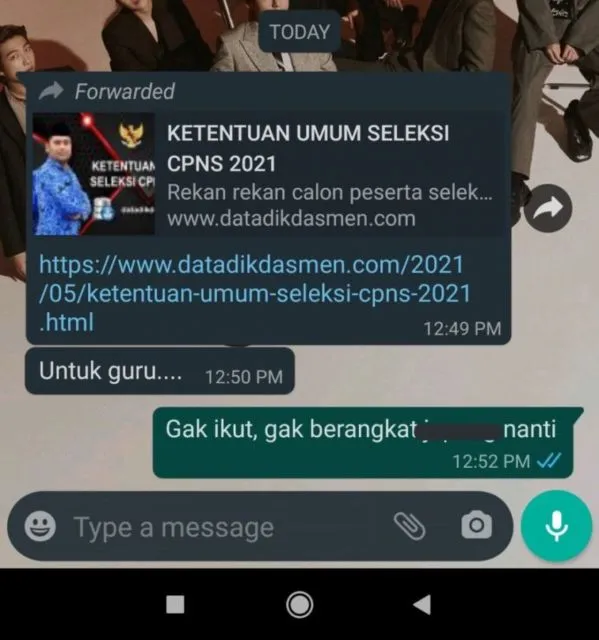 10 Balasan Chat Para Anak yang Nggak Mau Ikut Tes CPNS tapi Terus Dikodein sama Orangtua 16