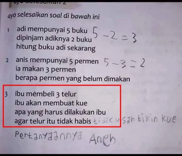13 Soal Ujian ini Bikin Anak Sekolah Zaman Sekarang Wajib Bisa Mengontrol Emosi. Sabaaaarrr~ 19