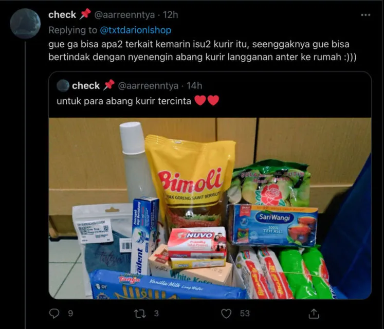 Beragam Simpati dan Dukungan Warganet untuk Kurir Ekspedisi Menjelang Lebaran. Respek Banget! 14