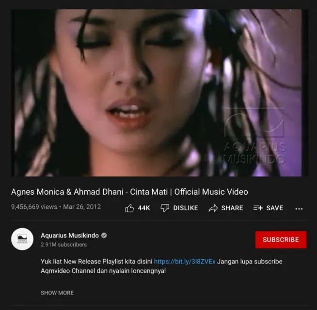 11 Lagu Duet Untuk Karaoke, Biar Ga Nyanyi Sendirian Terus 14 Cinta Mati Agnes Monica dan Ahmad Dhani