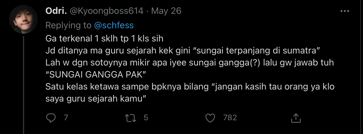 Ditanya tentang Hal yang Bikin Terkenal Semasa Sekolah, Begini Pengakuan Kocak Warganet 17