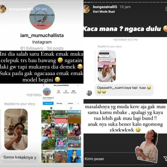 Suami Disebut Tua, Bunga Zainal Kesal. Ledek Balik sang Warganet: Muka Demek Bau Bawang 2