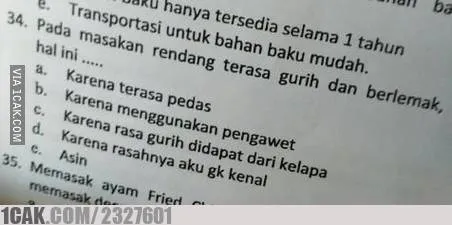 Mungkin ini Penyebab Anak Sekolah Zaman Sekarang Makin Pusing. Soal Ujiannya Aja Begini~ 22