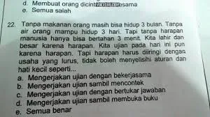 Mungkin ini Penyebab Anak Sekolah Zaman Sekarang Makin Pusing. Soal Ujiannya Aja Begini~ 20