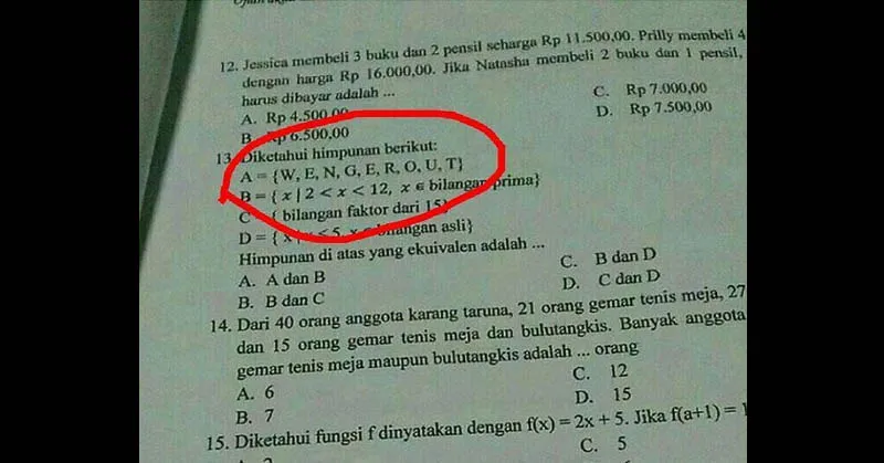 Mungkin ini Penyebab Anak Sekolah Zaman Sekarang Makin Pusing. Soal Ujiannya Aja Begini~ 16