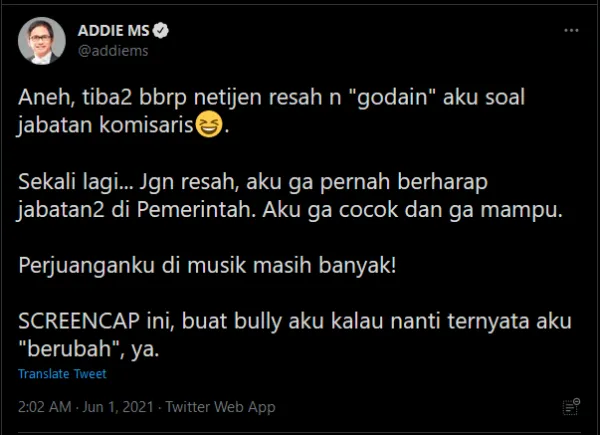 Dituding Iri karena Abdee Slank Jadi Komisaris Telkom, Begini Jawaban Addie MS 4