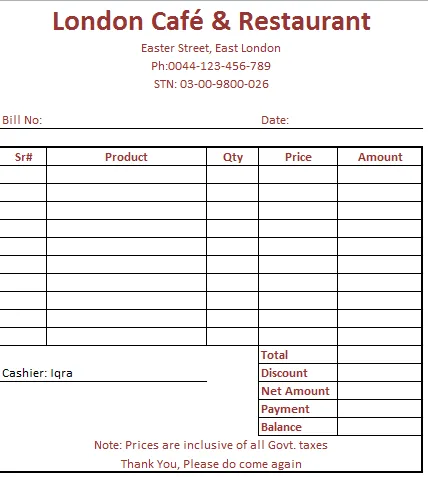 7 Contoh Invoice untuk Bisnis, Keuangan Jadi Rapi 13 contoh invoice restoran