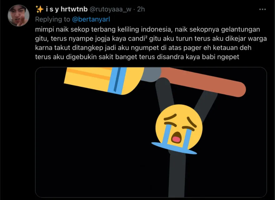 11 Mimpi Absurd yang Pernah Dialami Warganet. Bunga Tidur Macam Apa ini? 19