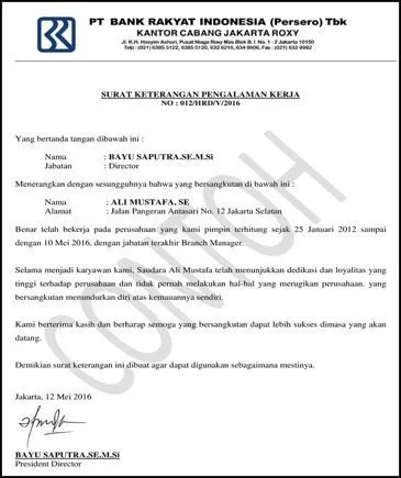 Mengulik Tentang Surat Referensi Kerja, Sering Ditanya Saat Wawancara 19 Surat referensi kerja untuk bank