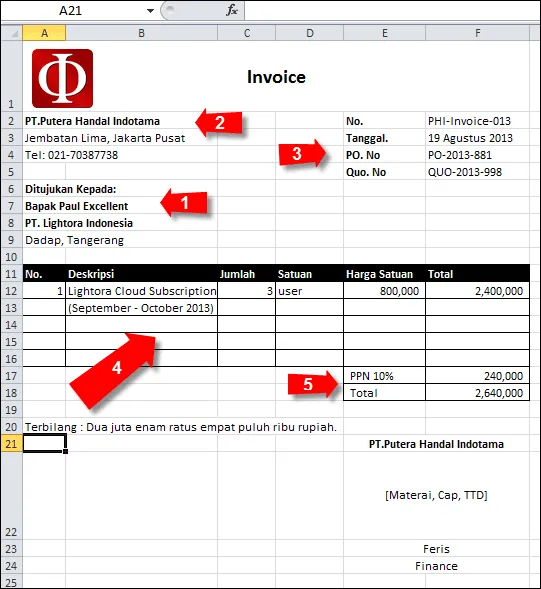 7 Contoh Invoice untuk Bisnis, Keuangan Jadi Rapi 8 contoh invoice excel