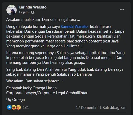Usai Tuding Gen Halilintar Bikin Orang Malaysia Muak dengan Tingkah Mereka, Karinda W. Minta Maaf 4
