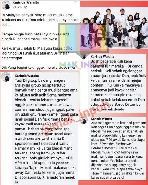 Usai Tuding Gen Halilintar Bikin Orang Malaysia Muak dengan Tingkah Mereka, Karinda W. Minta Maaf 3