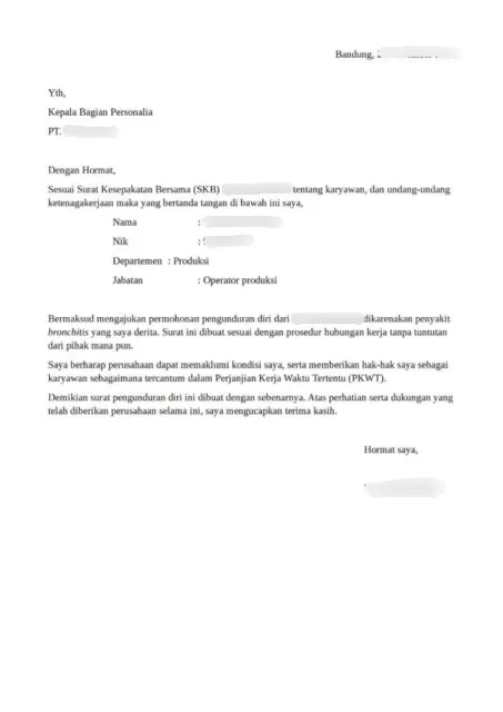 Contoh Surat Pengunduran Diri yang Bisa Kamu Tiru dalam Bahasa Indonesia dan Bahasa Inggris 8 contoh surat pengunduran diri