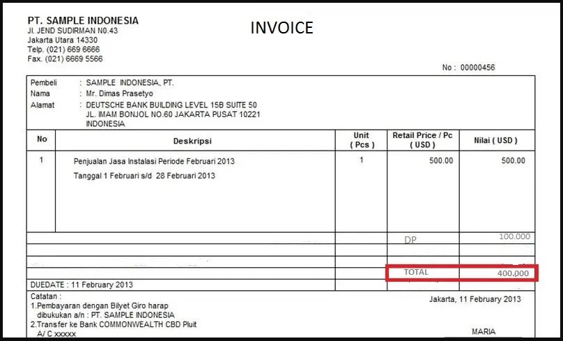 7 Contoh Invoice untuk Bisnis, Keuangan Jadi Rapi 10 contoh invoice jasa