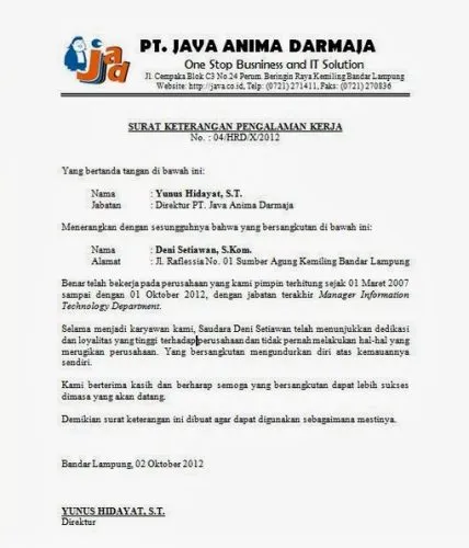 Mengulik Tentang Surat Referensi Kerja, Sering Ditanya Saat Wawancara 17 Surat referensi kerja proyek
