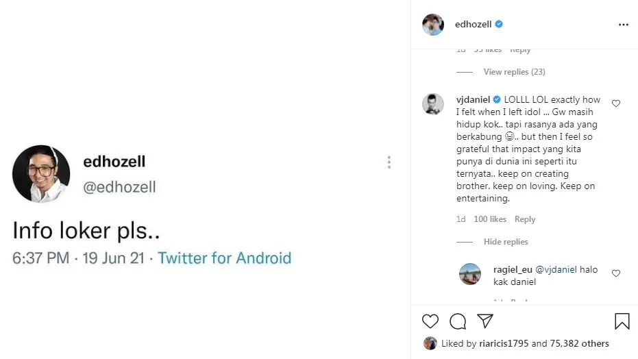 Usai Putuskan Berhenti Jadi YouTuber, Edho Zell Cari Lowongan Pekerjaan. Disemangati Daniel Mananta 3