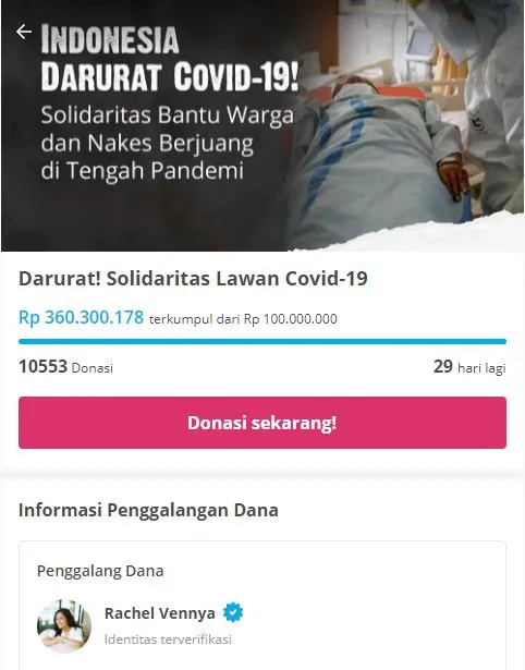 Pandemi Mengkhawatirkan, Sejumlah Seleb Kembali Buka Donasi untuk Nakes dan Pasien Covid-19 2