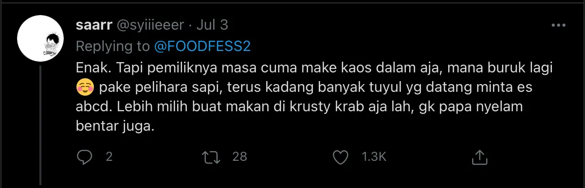 11 Review Konyol dari Warganet untuk Warung Makan Uncle Muthu. Sekarang Lagi Tutup Akibat PPKM 15