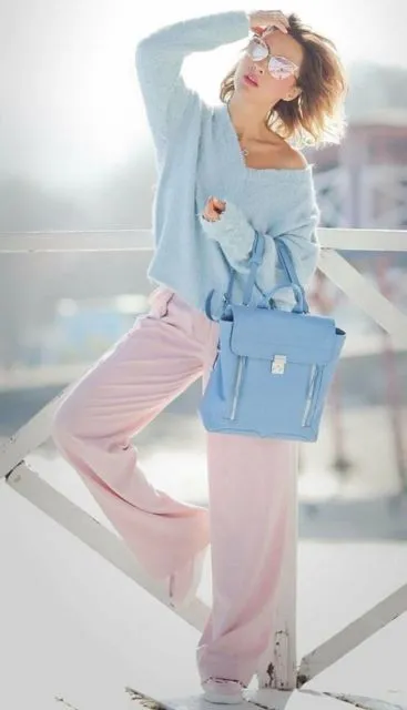 5+ Padanan OOTD Baju Warna Biru yang Pas 12