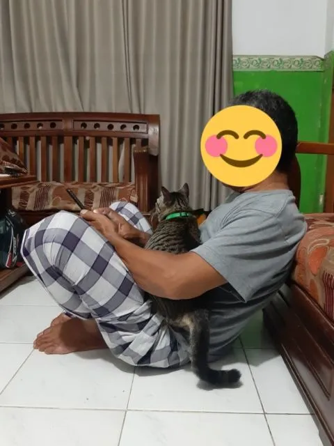11 Potret Bapak Lebih Sayang sama Kucing daripada Anak Sendiri. Susah Kalau Udah Begini mah :D 15