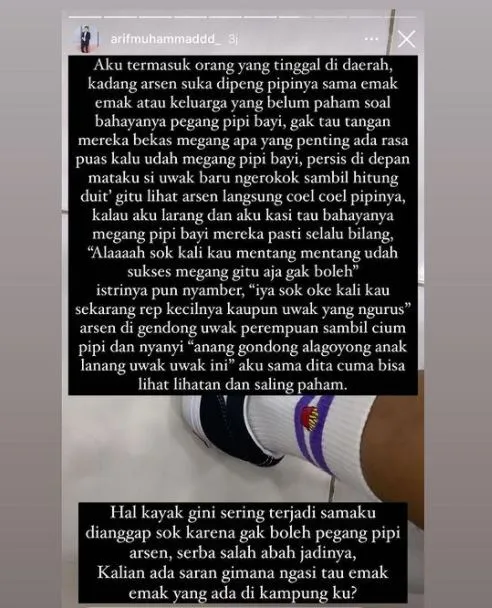 Ingatkan Bahaya Sentuh Pipi Bayi, Arif Muhammad 'Mak Beti' Disebut Sok oleh Orang Sekitarnya 2