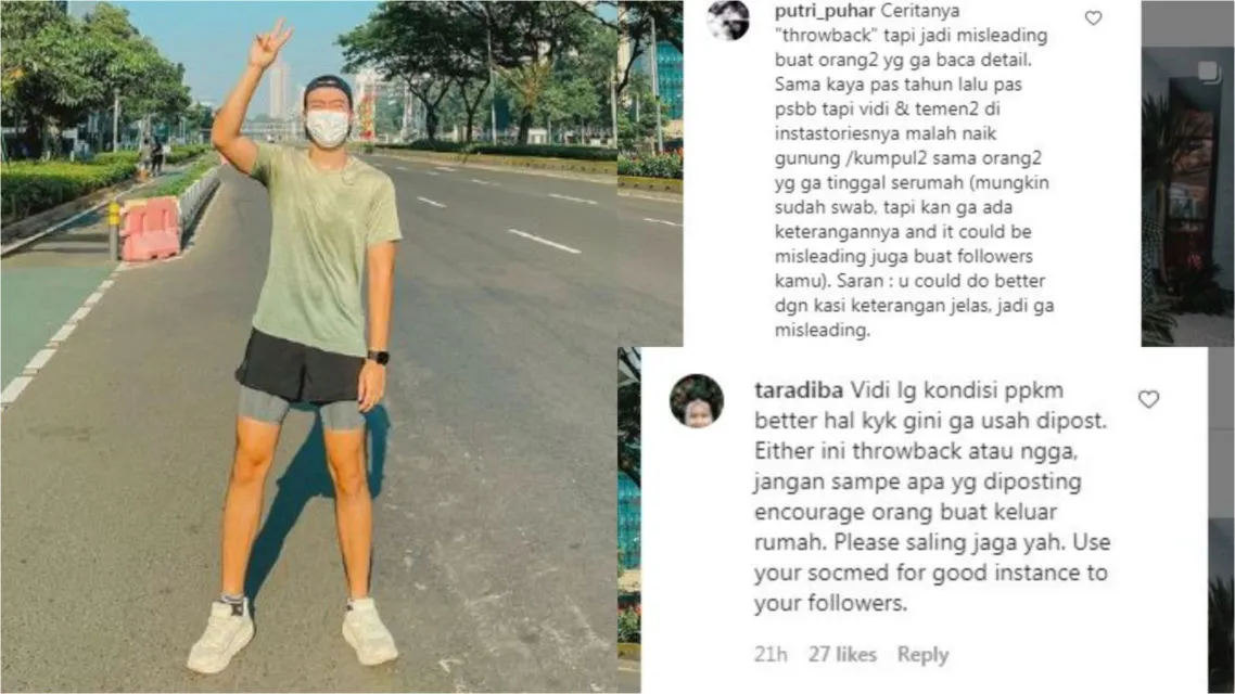 Posting Foto Saat Lari di Jalanan Jakarta yang Sepi, Vidi Aldiano Ditegur Warganet 6