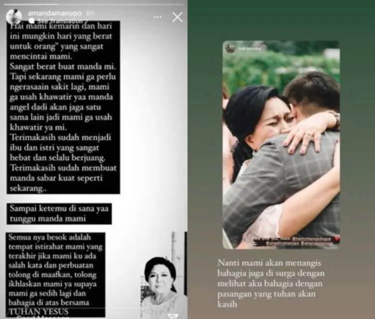 Ibunda Meninggal Usai Berjuang Melawan Covid-19, Amanda Manopo: Sekarang Mami Nggak Sakit Lagi 4