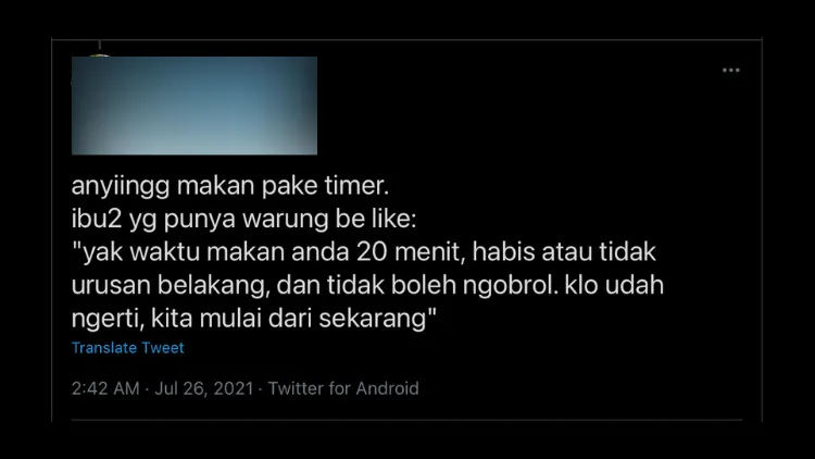 Soal PPKM Level 4 Batasi Waktu Makan Maksimal Hanya 20 Menit, Begini Respons Warganet. KZL! 12