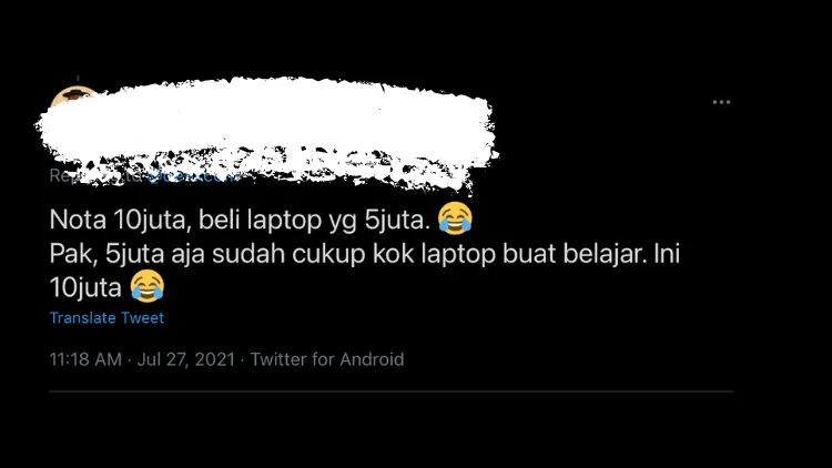 Viral Rencana Pemerintah Anggarkan Laptop Seharga 10 Juta per Unit, Begini Respons Warganet 13