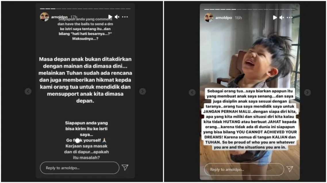 Putranya Di-bully karena Mainan Boneka, Chef Arnold Geram: Masa Depan Anak Tak Bergantung Mainan 4