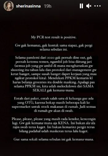 Nggak Keluar Rumah ataupun Berkontak dengan Orang Lain, Sherina Kaget Tetap Bisa Terpapar Covid-19 2