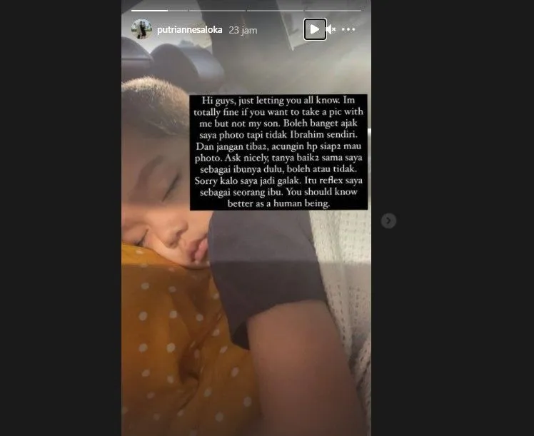 Tak Suka Anaknya Difoto Diam-diam dan Tanpa Izin, Putri Anne Saloka Beri Teguran Tegas 2
