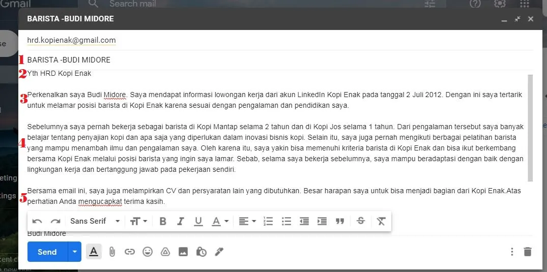 Contoh Body Email Lamaran Kerja Singkat yang Baik & Benar 6 contoh body email lamaran kerja