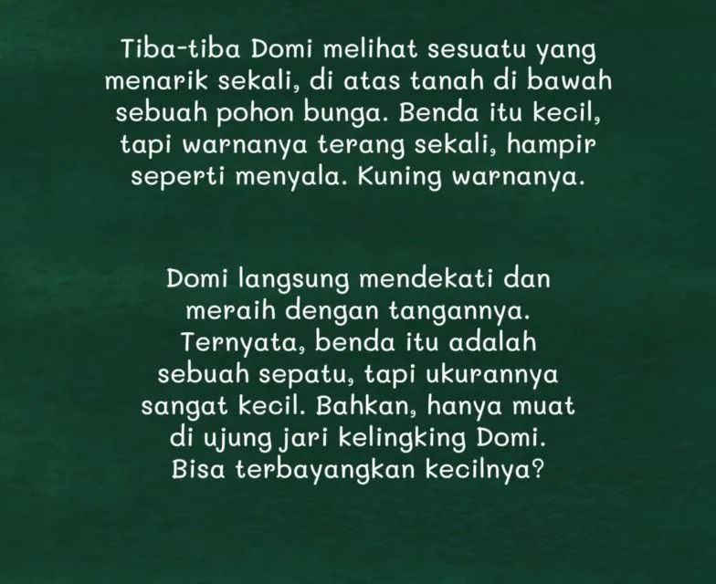Sebuah Dongeng Anak: Sepatu Tatu 16