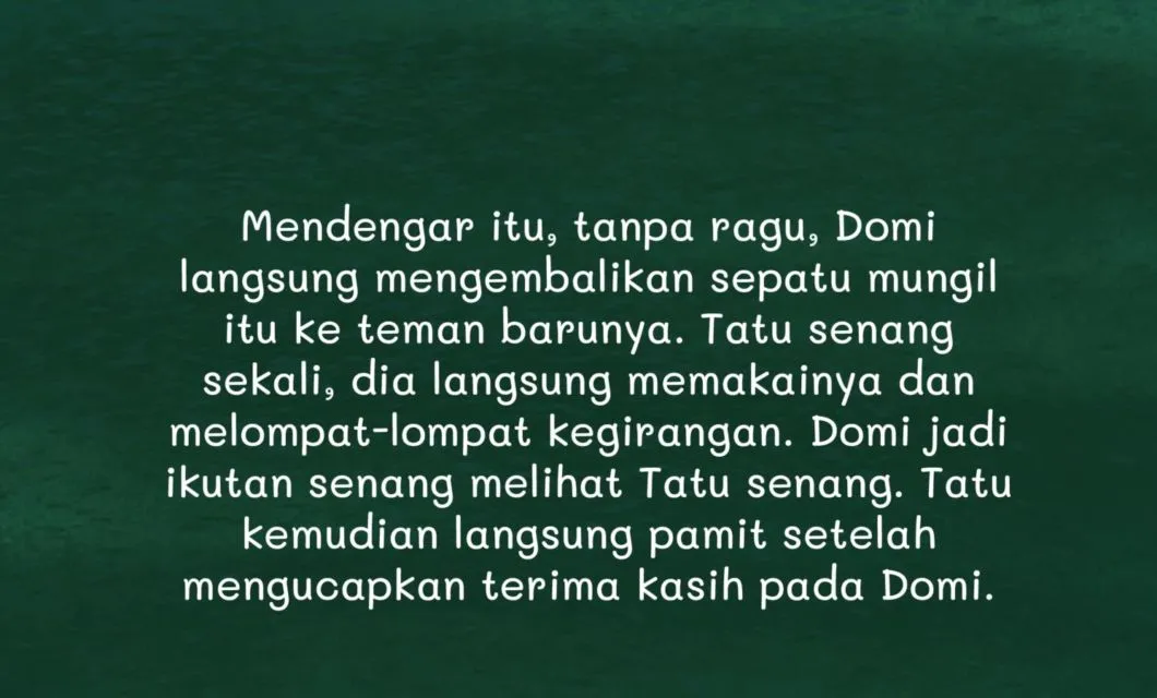Sebuah Dongeng Anak: Sepatu Tatu 23