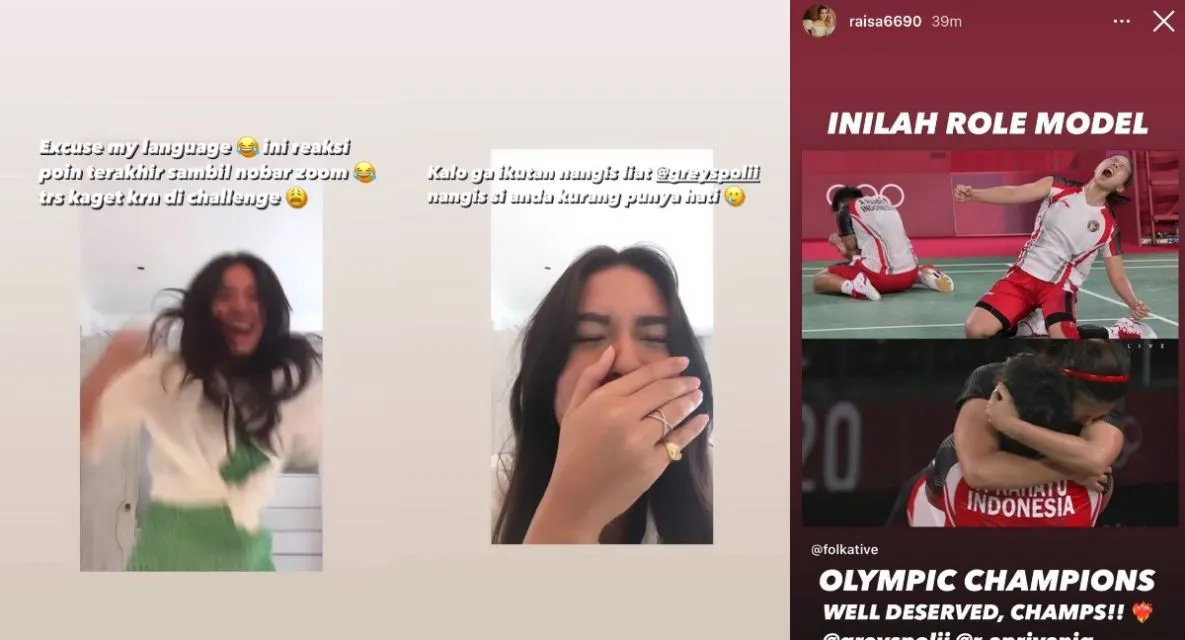 Raih Medali Emas Olimpiade Tokyo 2020, Ini 10 Momen Artis Rayakan Kemenangan Greysia/Apriyani 7