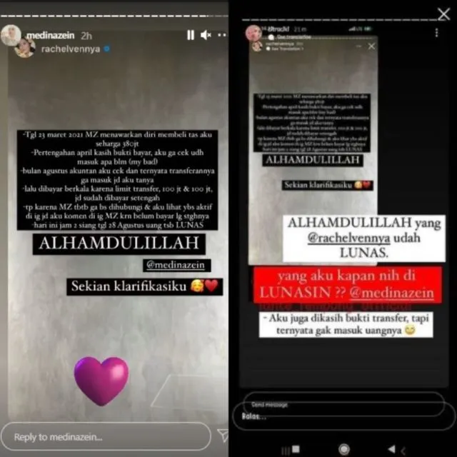 Usai Lunasi Utang Tas Branded ke Rachel Vennya, Kini Giliran Citra Kirana yang Tagih ke Medina Zein 2
