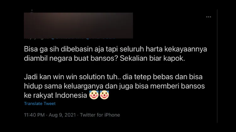 Hukuman Terbaik buat Koruptor Bansos yang Minta Dibebaskan Menurut Warganet. Ngeselin Memang! 12