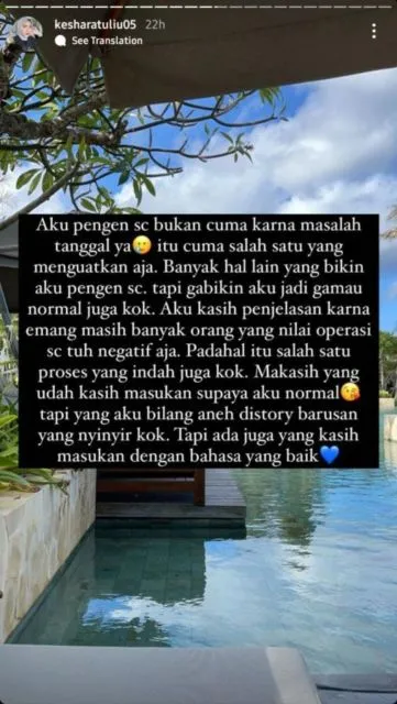 Kesha Ratuliu Ungkap Keinginan untuk Melahirkan Secara Caesar, Warganet Malah Komplain 6