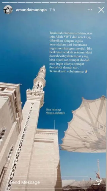 Serius Punya Niat Baik, Amanda Manopo Sampaikan Keinginan Bangun Masjid dan Minta Saran Lokasi Pada Warganet 2