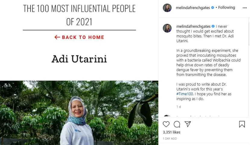 Peneliti UGM Masuk 100 Orang Berpengaruh di Dunia Versi Time. Melinda Gates Ungkap Kekagumannya 3
