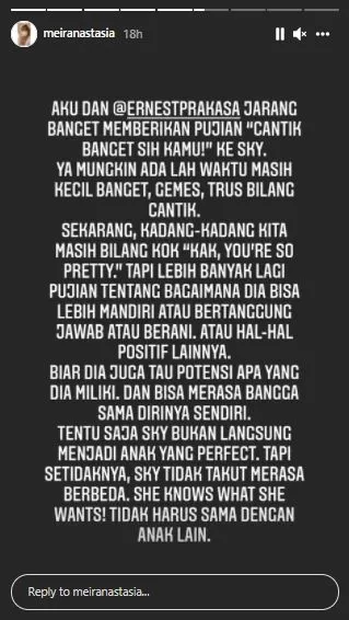 Jarang Memuji sang Anak Terkait Penampilannya, Publik Sepakat dengan Alasan Meira Anastasia 2