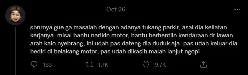 Heboh Persoalan Tukang Parkir di Minimarket, Begini Pandangan Para Warganet. Gimana Menurutmu? 14