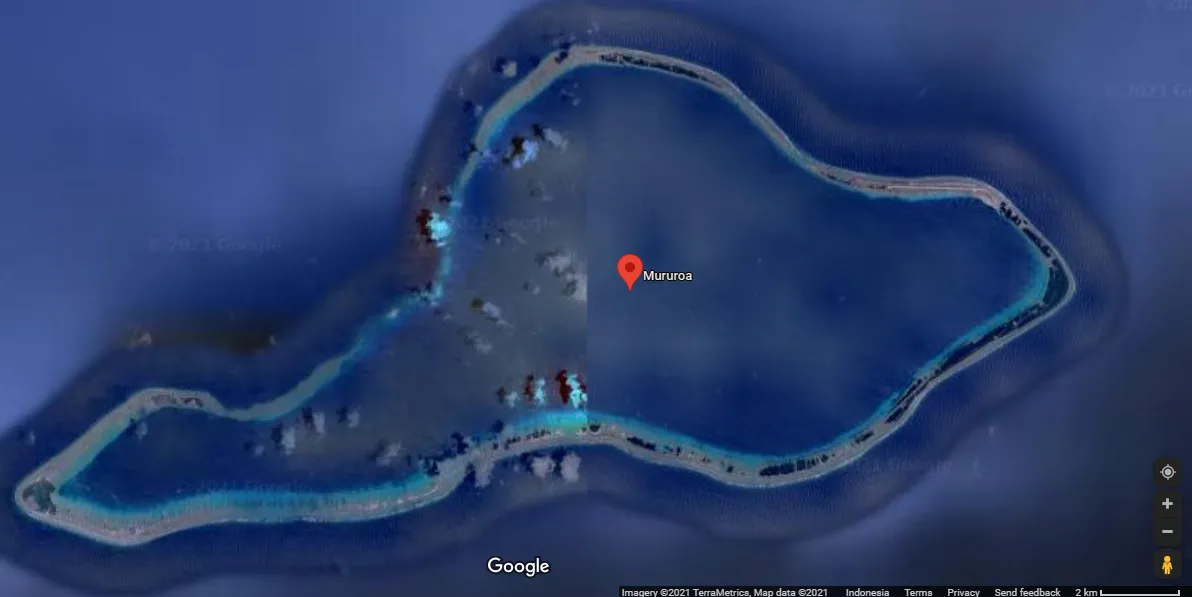 Misteri Pulau Mururoa yang Disembunyikan oleh Satelit Google. Pernah Jadi Lokasi Uji Coba Nuklir 4
