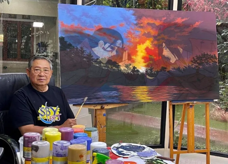 Tingkah Konyol Warganet Edit Lukisan Pak SBY Pakai Gambar Anime. Kok Bisa Pas, ya? :D 11