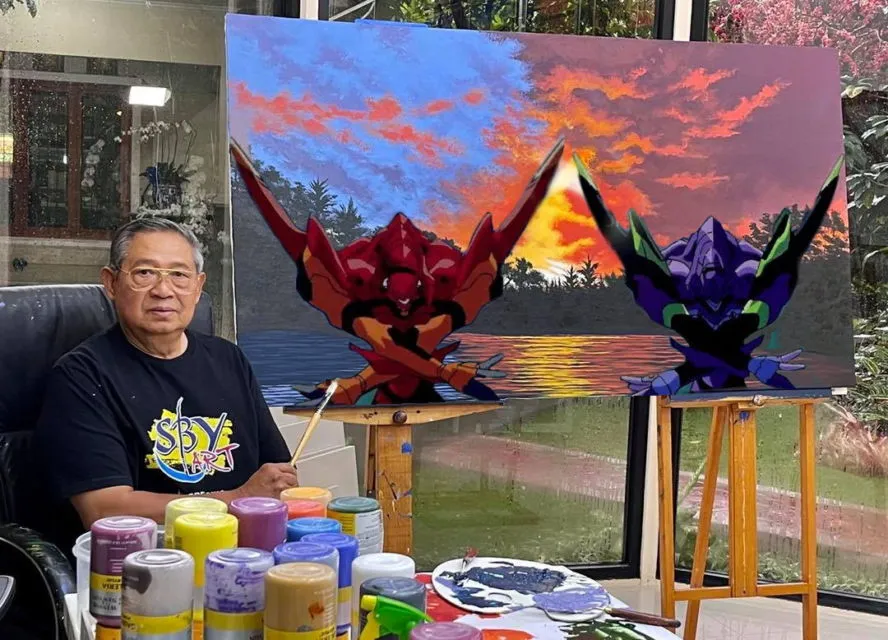 Tingkah Konyol Warganet Edit Lukisan Pak SBY Pakai Gambar Anime. Kok Bisa Pas, ya? :D 13