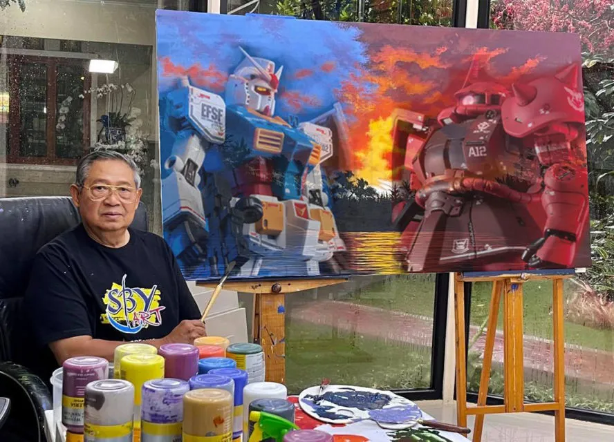 Tingkah Konyol Warganet Edit Lukisan Pak SBY Pakai Gambar Anime. Kok Bisa Pas, ya? :D 14